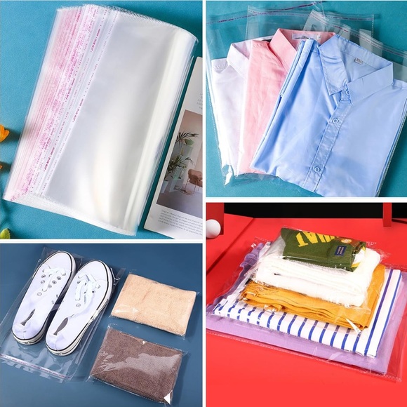 13 count Clear Cellophane Bags Self Adhesive   12 x 16 + Thank you Stickers New - Picture 3 of 4